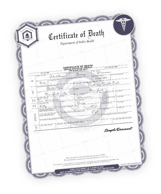 South Dakota Death Certificate