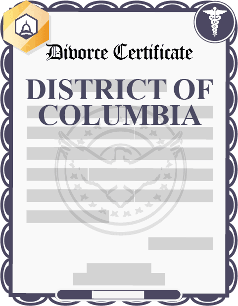 District of Columbia divorce certificate
