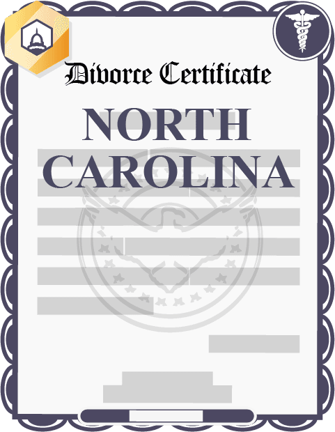 North Carolina divorce certificate