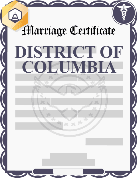 District of Columbia marriage certificate