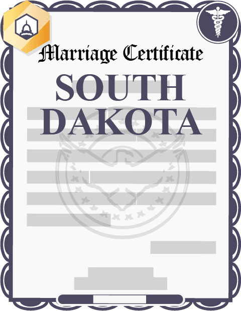 South Dakota marriage certificate