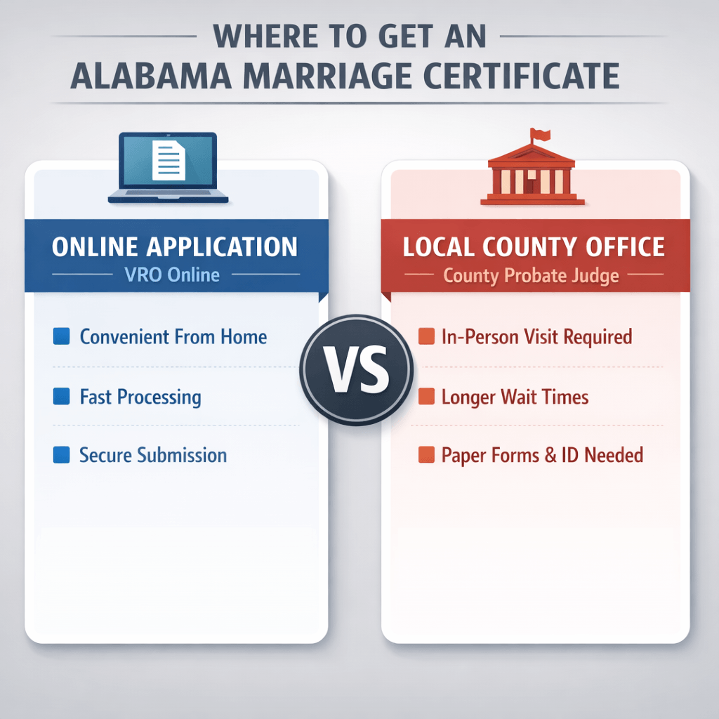 Alabama marriage certificate: where to get records guide
