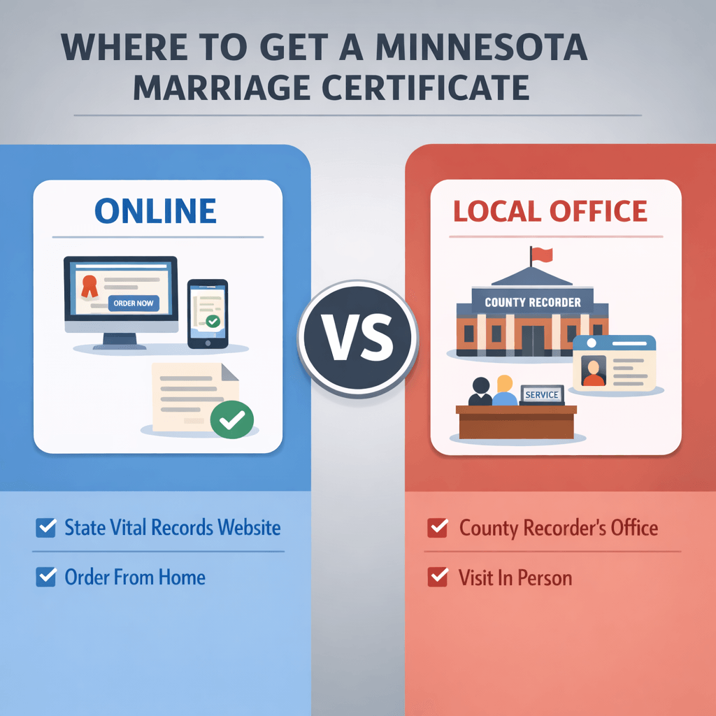 Minnesota marriage certificate: where to get records guide