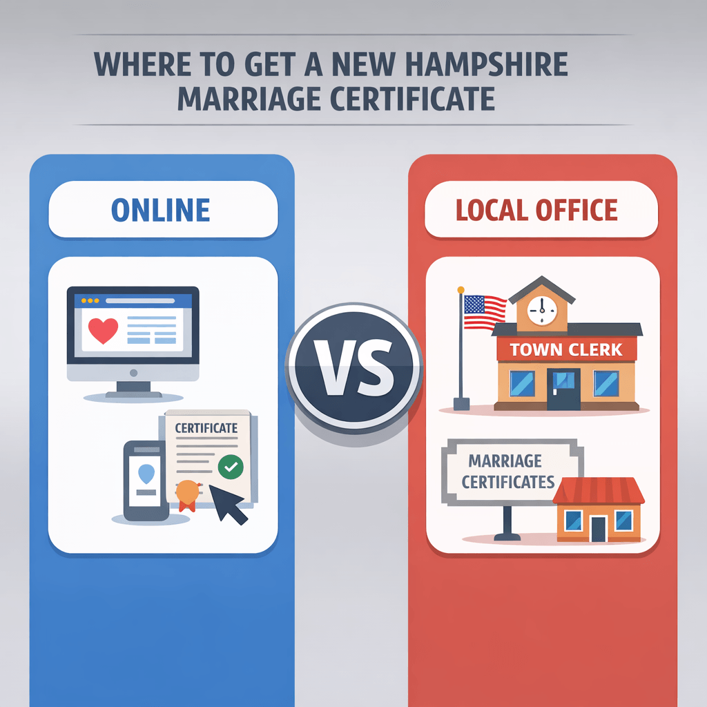 New Hampshire marriage certificate: where to get records guide