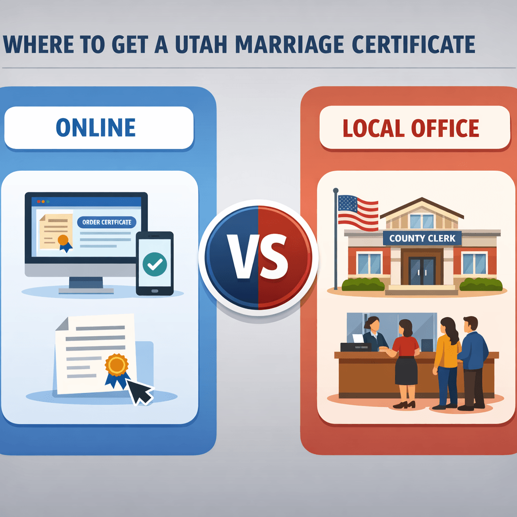Utah marriage certificate: where to get records guide