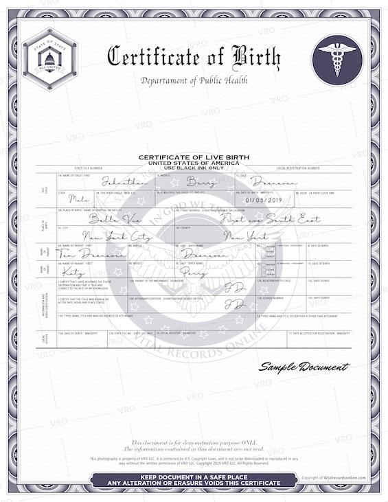 Delaware Birth Certificate