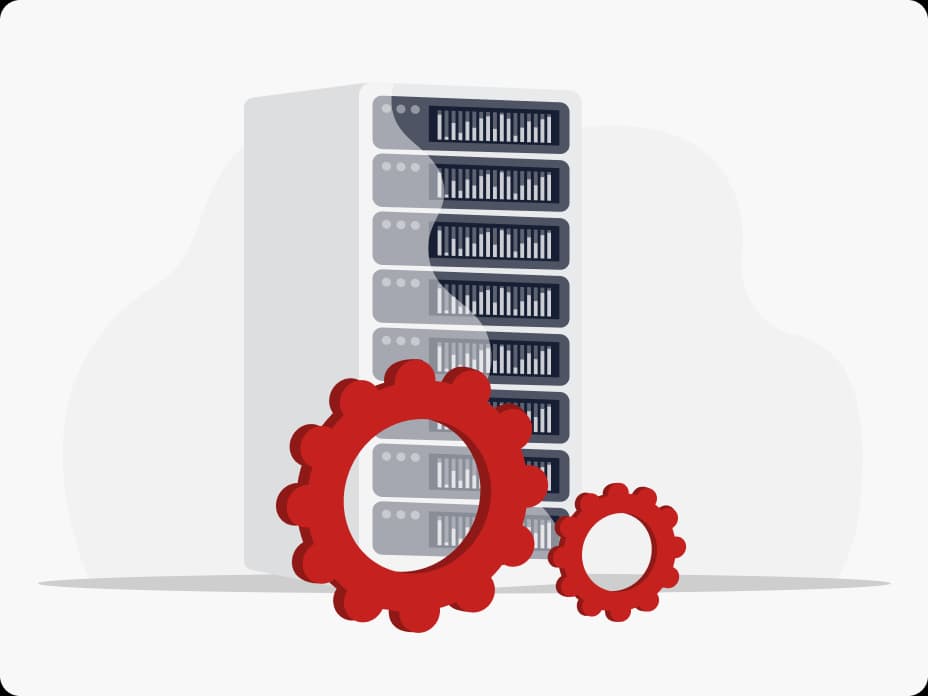 Ilustración de centros de datos en la nube y respaldo