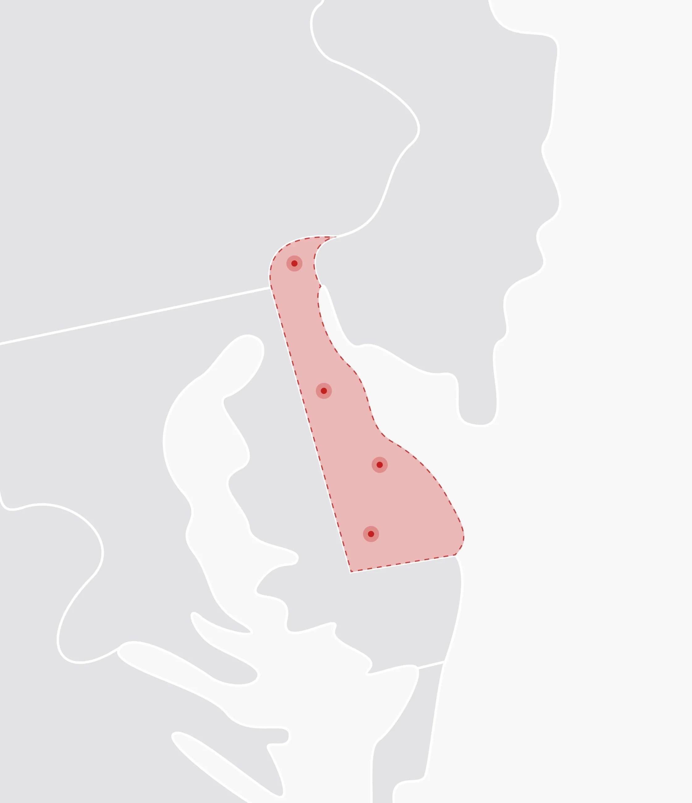 Mapa de Estados Unidos con Delaware resaltado