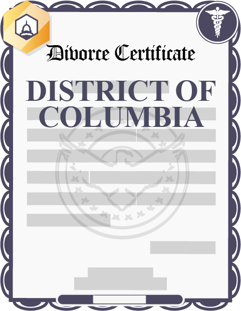 District of Columbia divorce certificate