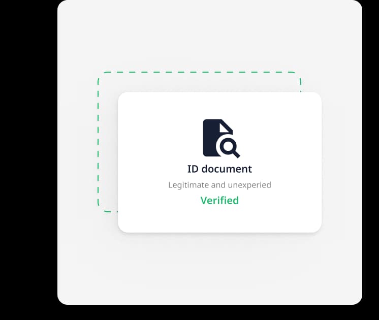 Verificación de documento — documentos de identidad cargados comprobados contra fraudes