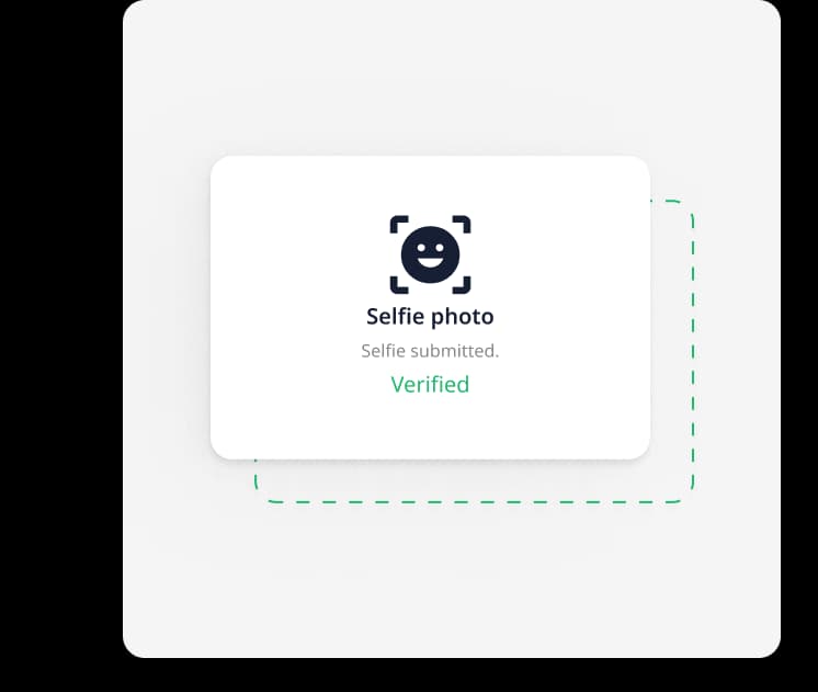 Verificación por selfie — video en vivo comparado con la foto del documento