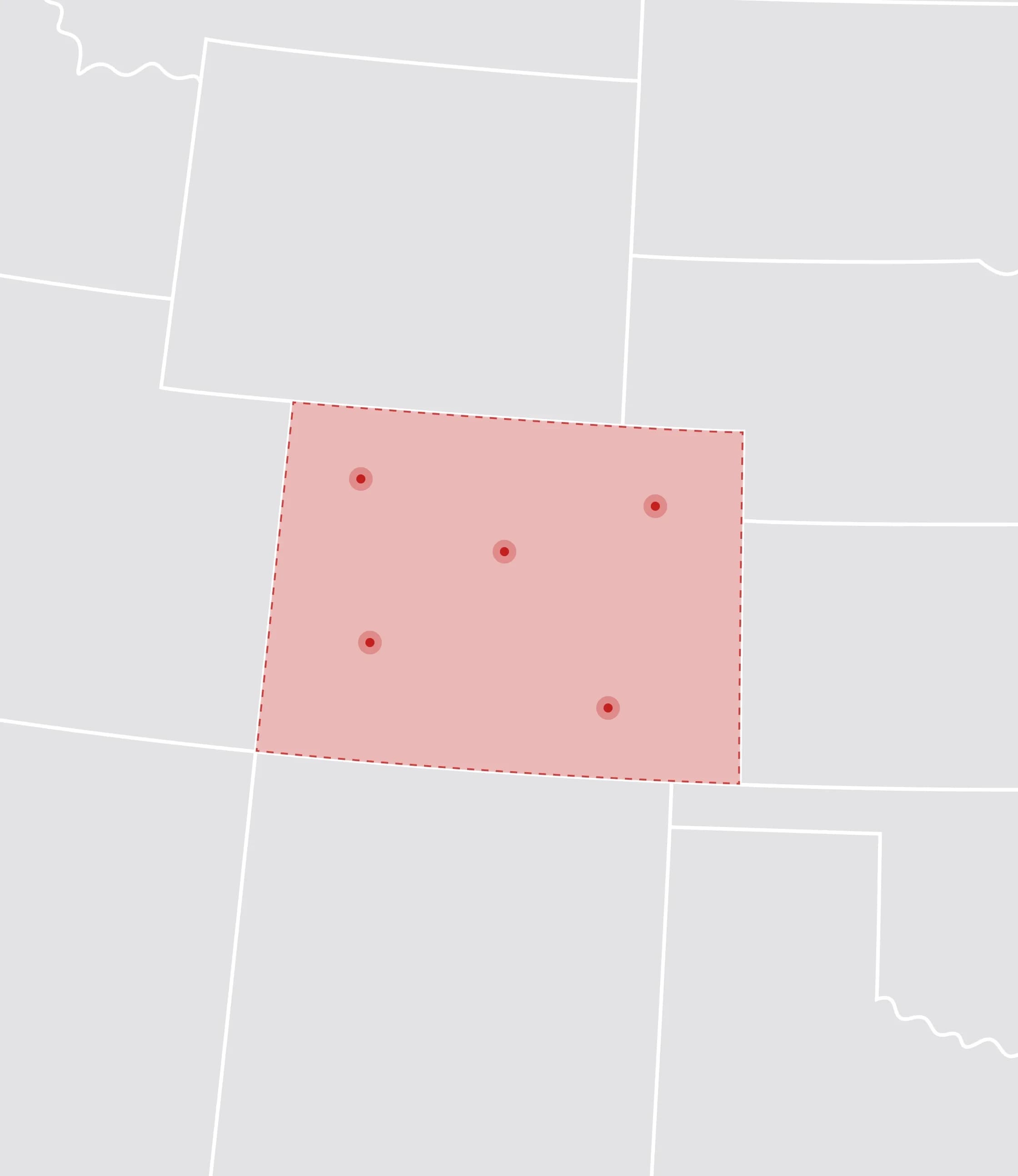 Mapa de Estados Unidos con Colorado resaltado