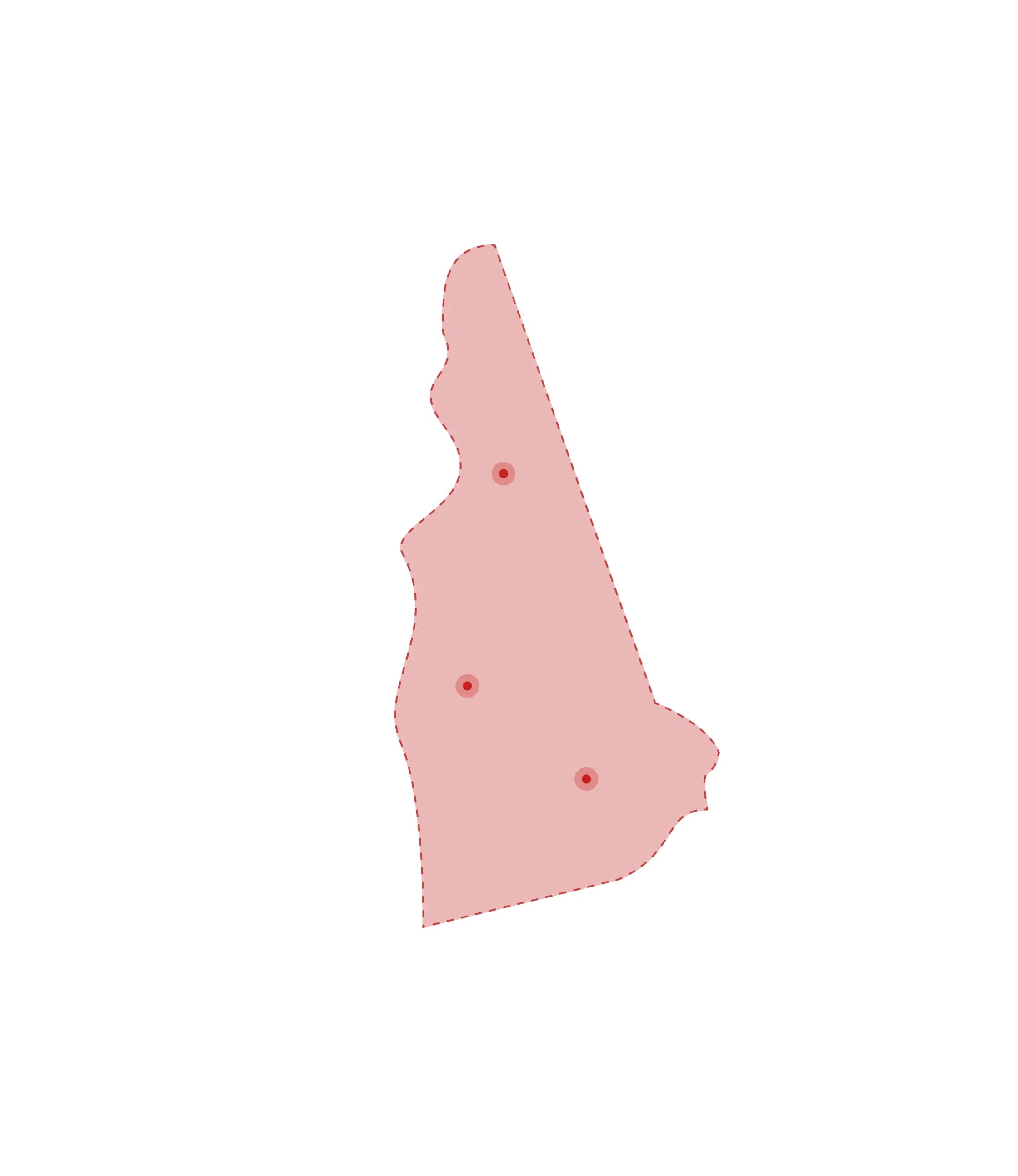 Mapa de las oficinas de registros vitales de New Hampshire