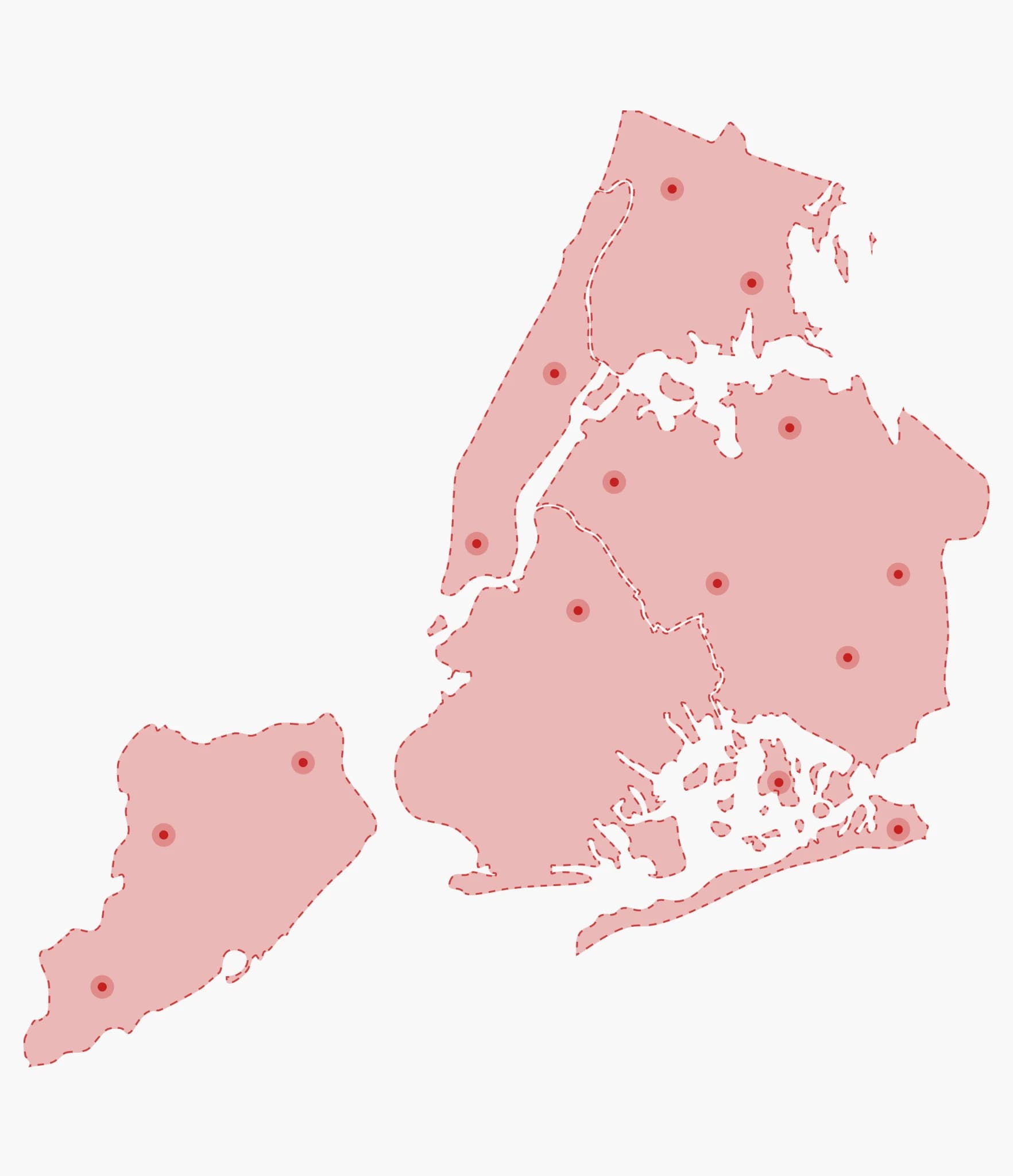 Mapa de Estados Unidos con New York City resaltado