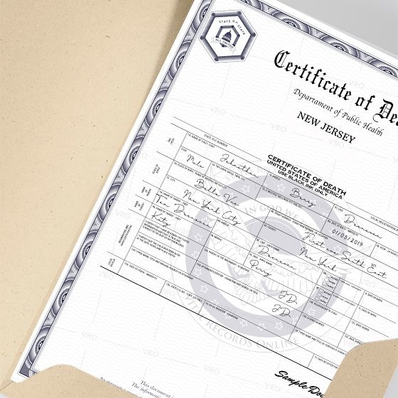 New Jersey Death Certificate