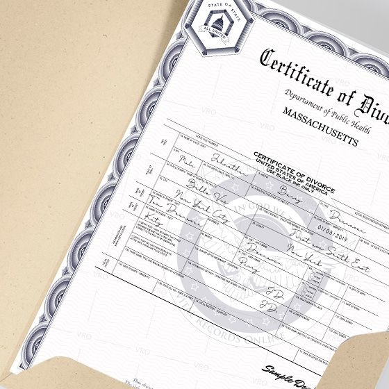 Massachusetts Divorce Certificate