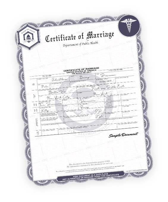 District of Columbia Marriage Certificate