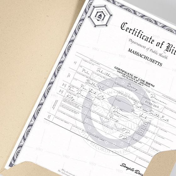 Certificado de nacimiento de Massachusetts