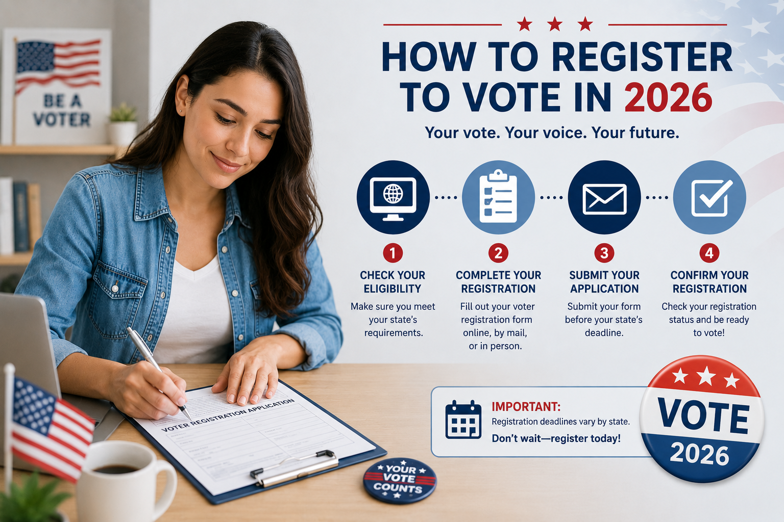 Cómo Registrarte para Votar en 2026: Fechas Límite, Métodos y Qué Necesitas