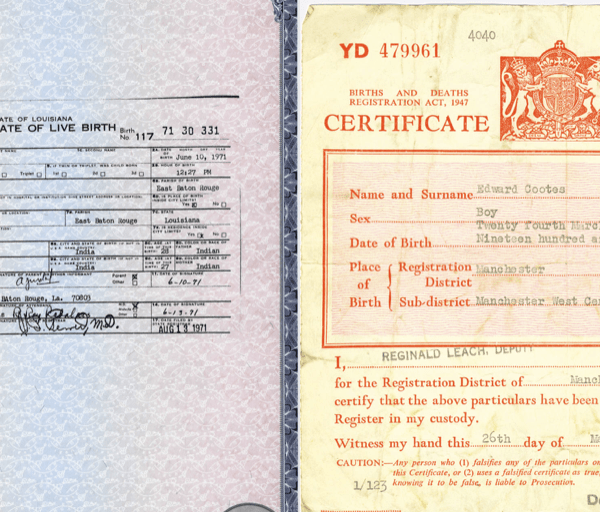 Difference between long and short birth certificate